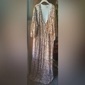 Elegant Floral Long Sleeve Dress